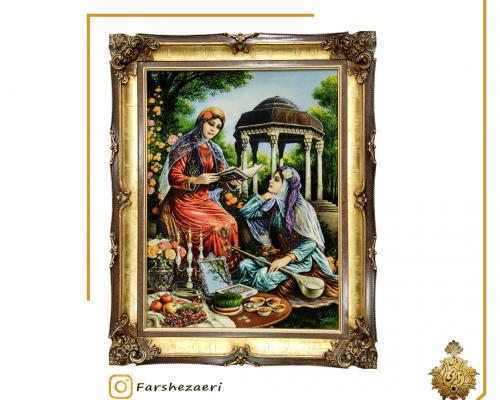 تابلو فرش تبریز طرح پرتره