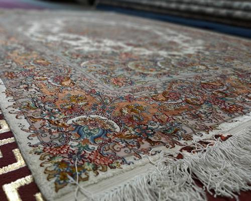 قالیچه تک 55 رج خطیبی تبریز - گل ابریشم