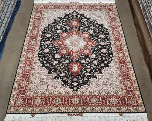 قالیچه هریس 50 رج تبریز - مرینوس ابریشم