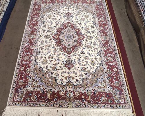 جفت قالیچه گل ابریشم کاشان