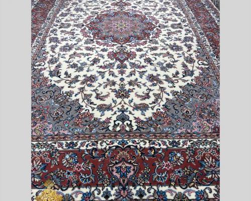 جفت ۶متری کرک اصل مزیدی یزد گل ابریشم حاشیه مسی