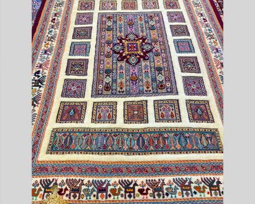  گلیم فرش (برجسته) چله پشم جنس پرز پشم اعلا  رنگ گیاهی  