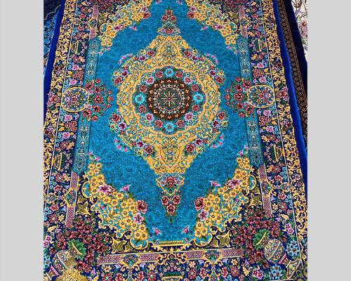 زرع چارک 75رج تمام ابریشم تارو پود ابریشم رنگ فیروزه ای 