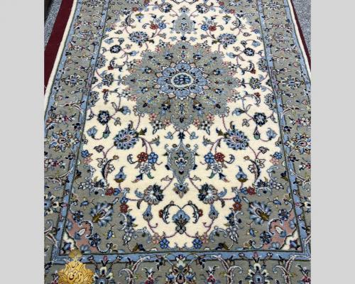 جفت زرع و نیم کاشان جنس پشم نقشه معرفتی  حاشیه صدری زمینه کرم