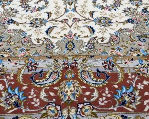 6 متری جفت کرک کاشان زمینه کرم حاشیه مسی ریسه ای